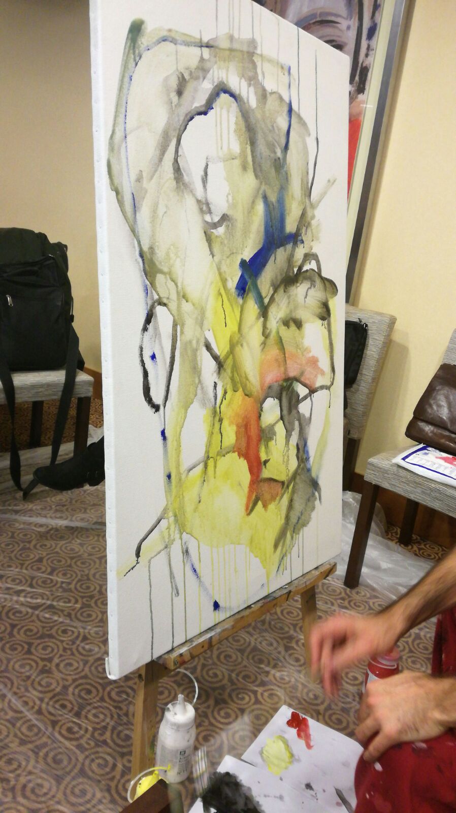 Pintura realizada por Alexandre Seguí durante El arte y las mariposas del alma