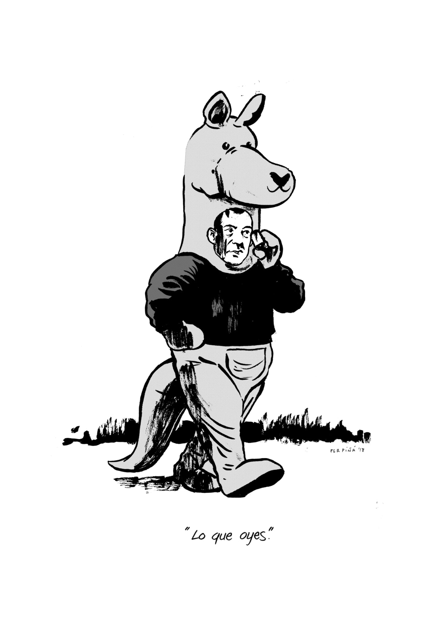 Segunda página de Hacer de canguro, con un personaje disfrazado de canguro
