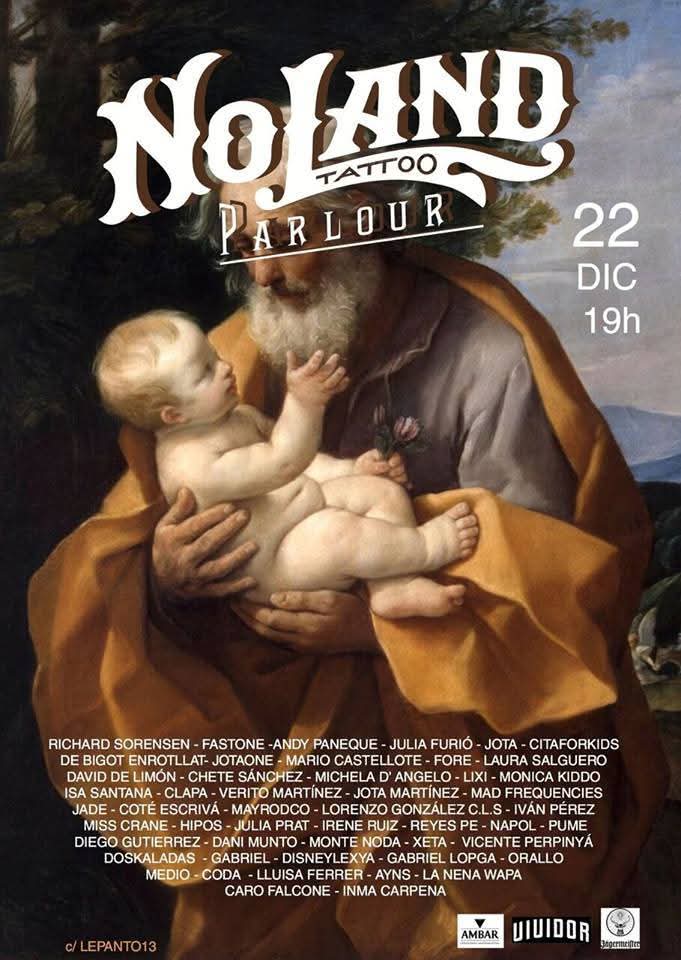 Cartel de la exposición colectiva celebrada en No Land Tattoo Parlour el 22 de diciembre de 2017