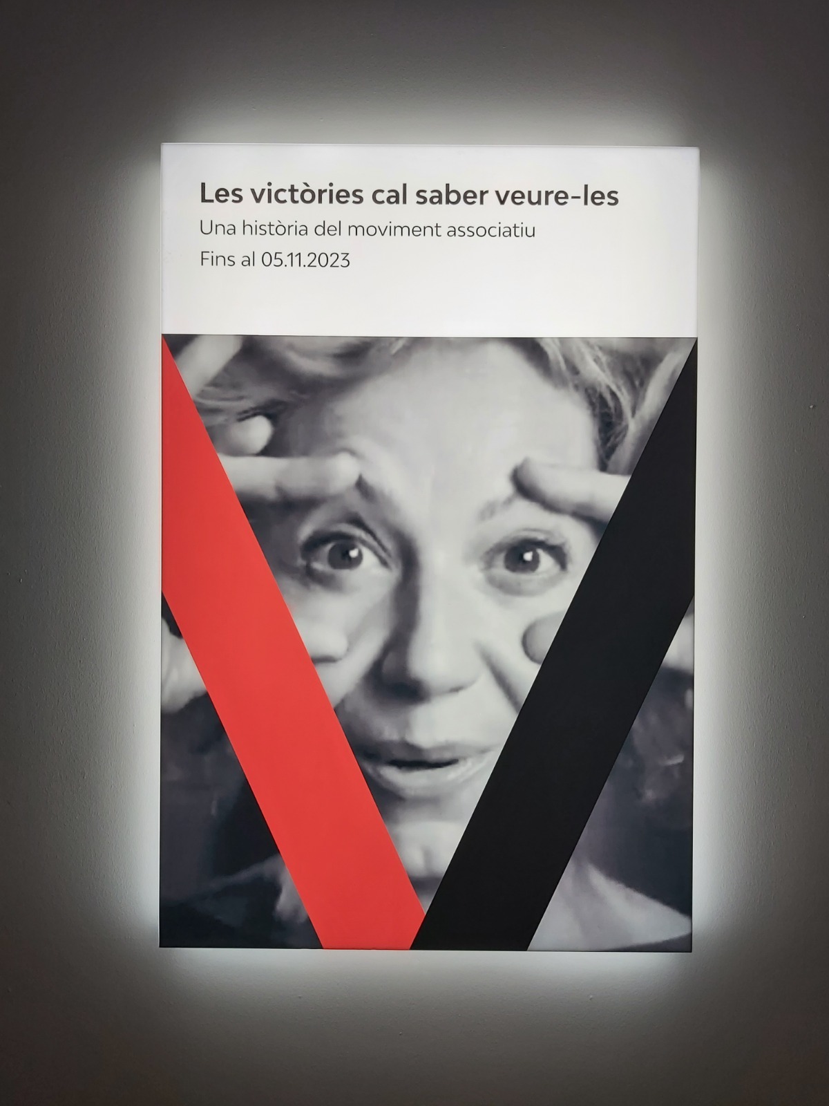 Cartel de la exposición Les victòries cal saber veure-les en el Centre del Carme Cultura Contemporània